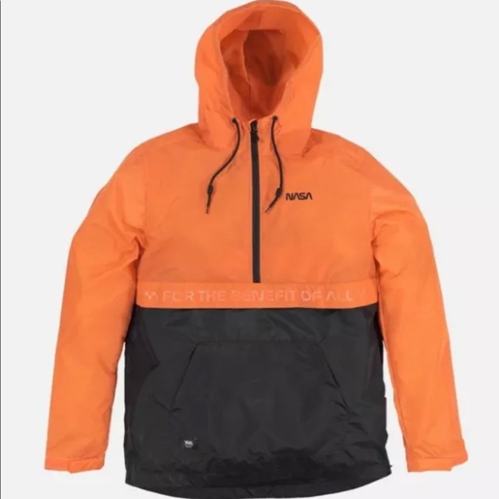 VANS x Space Voyager NASA Windbreaker Anorak Hoodie Orange Men’s SZ L